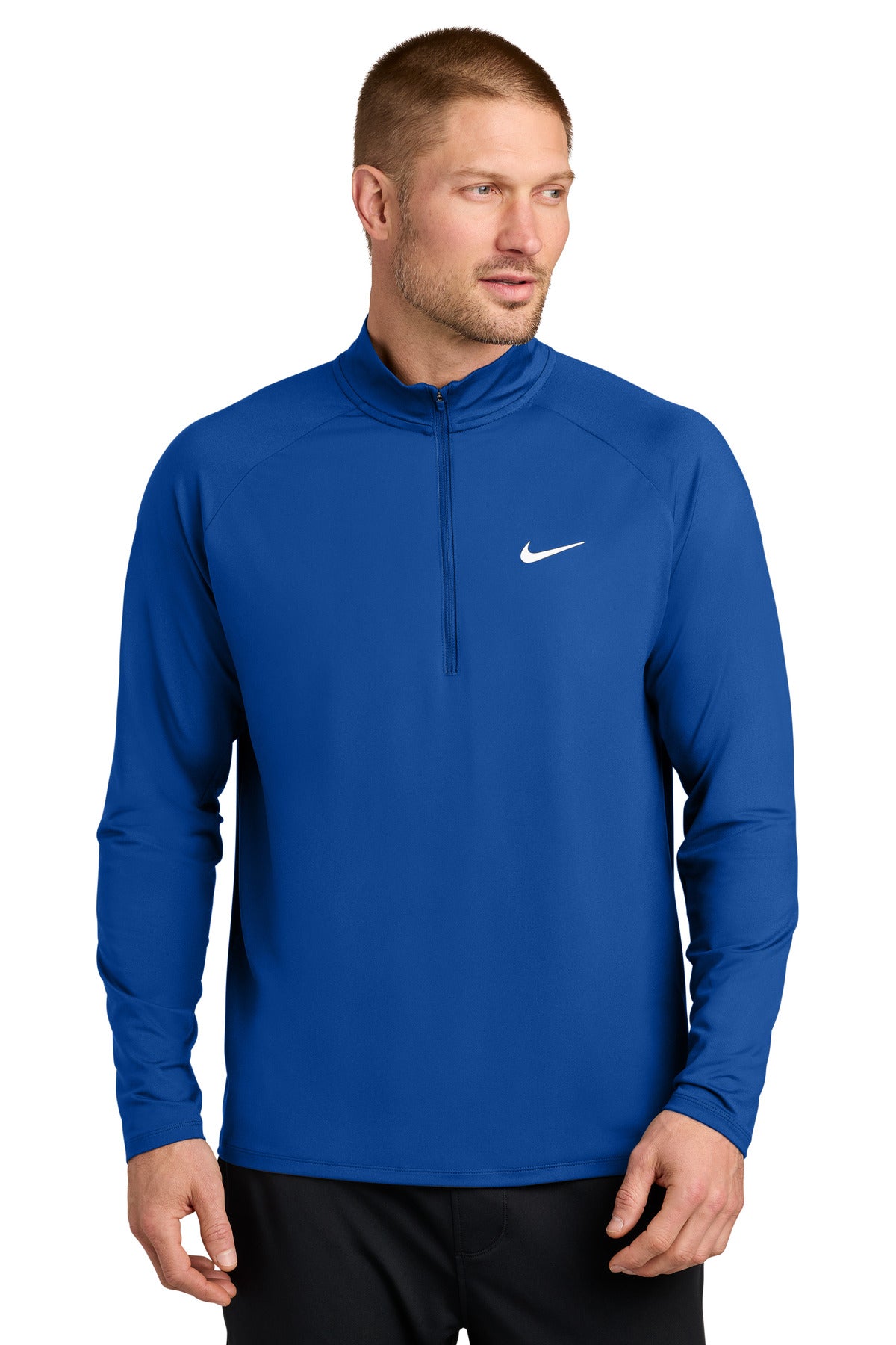 Custom Royal Dri-FIT Stride 1/2-Zip NKIO8137, personalized by SanCanDo Swag in Argyle, TX