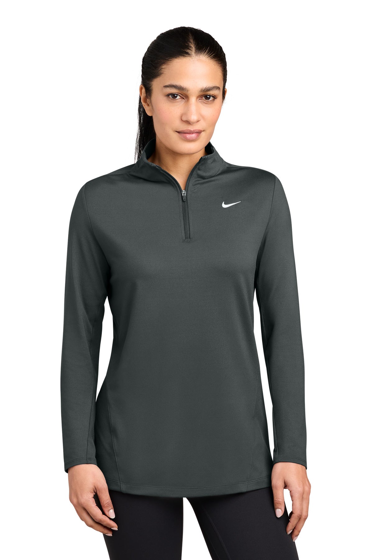 Custom Anthracite Women's Dri-FIT Stride 1/2-Zip NKIO8141, personalized by SanCanDo Swag in Argyle, TX