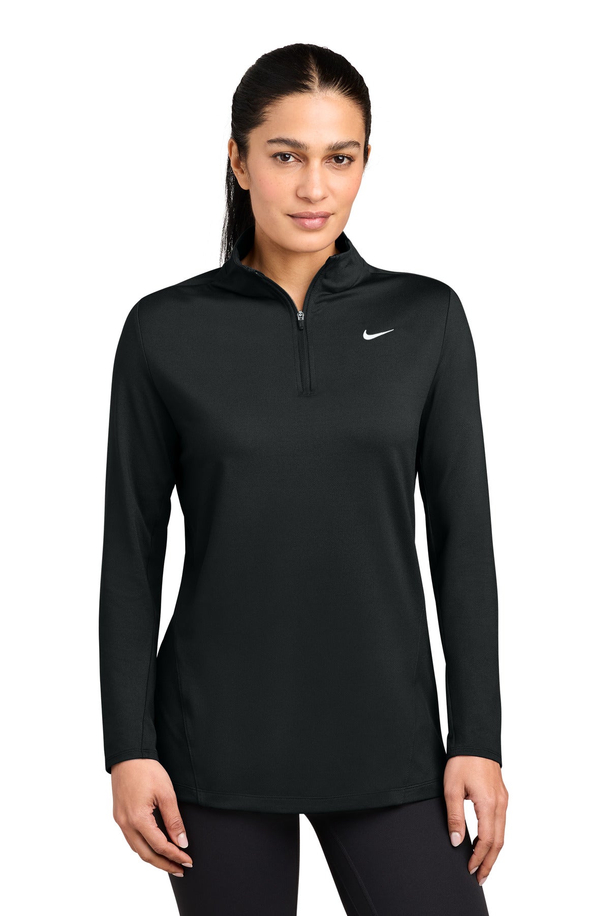 Custom Black Women's Dri-FIT Stride 1/2-Zip NKIO8141, personalized by SanCanDo Swag in Argyle, TX