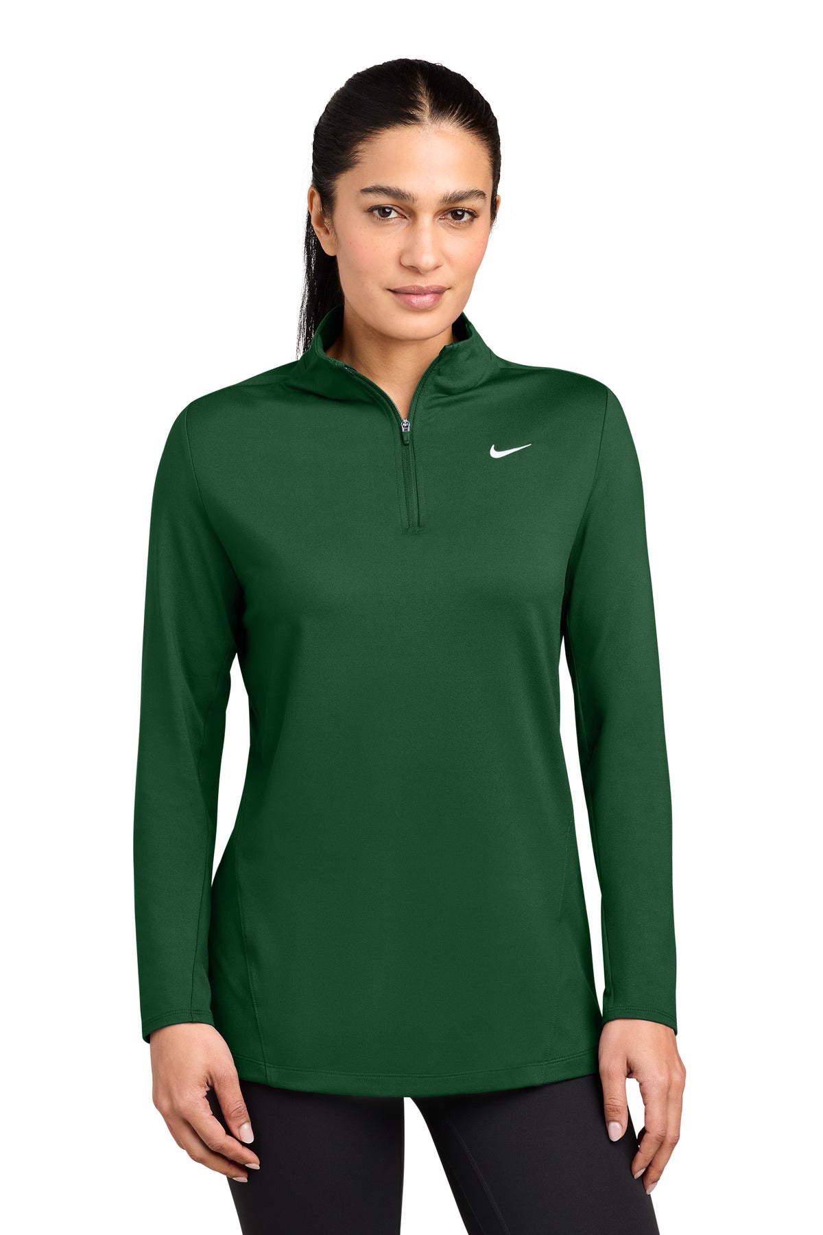 Custom Dark Green Women's Dri-FIT Stride 1/2-Zip NKIO8141, personalized by SanCanDo Swag in Argyle, TX