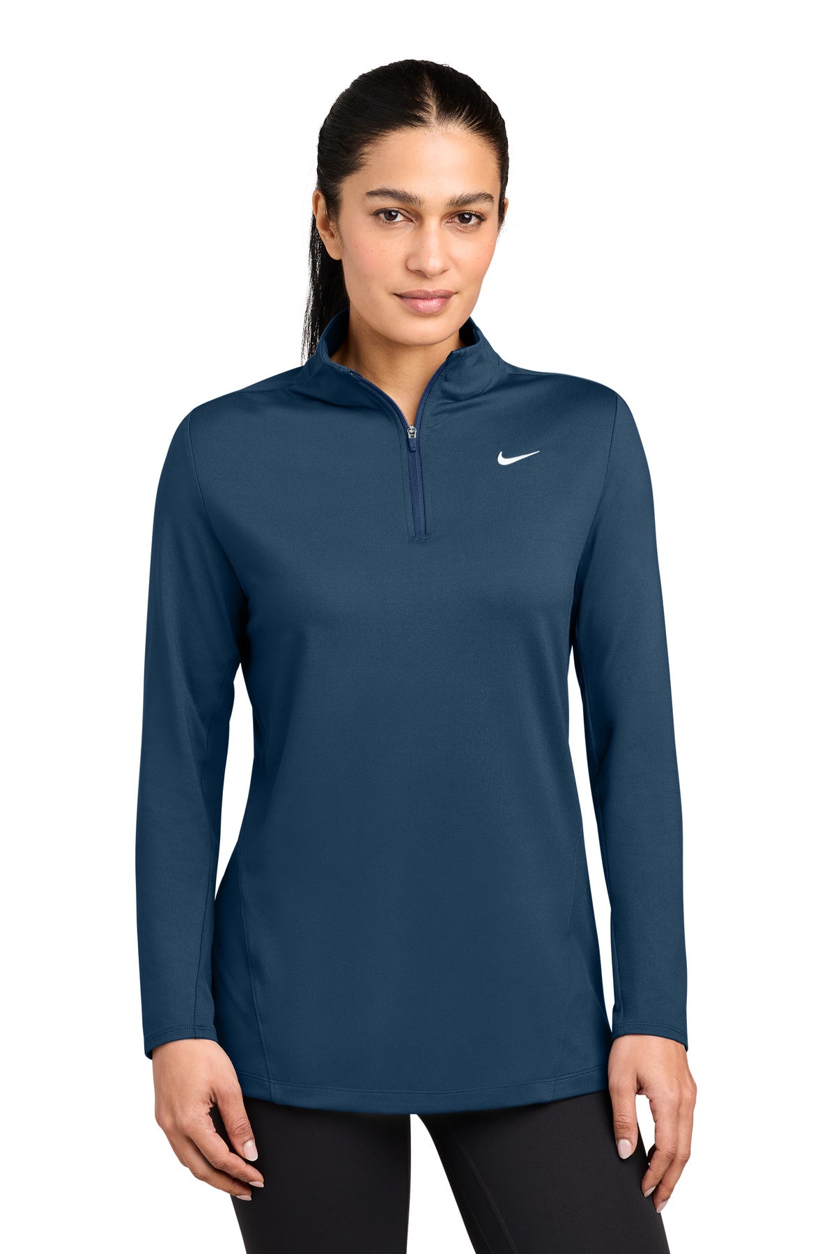 Custom Navy Women's Dri-FIT Stride 1/2-Zip NKIO8141, personalized by SanCanDo Swag in Argyle, TX