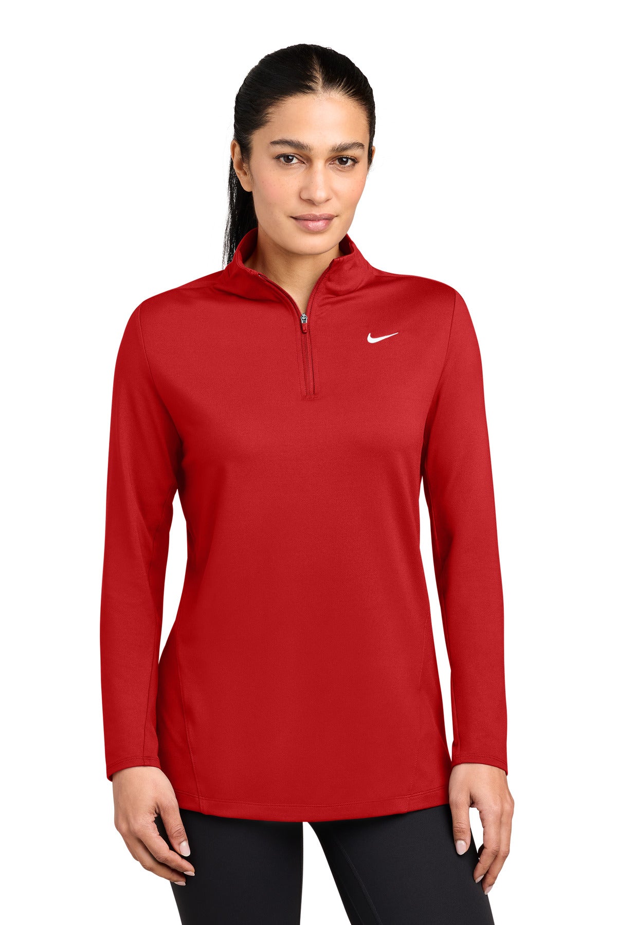 Custom Scarlet Women's Dri-FIT Stride 1/2-Zip NKIO8141, personalized by SanCanDo Swag in Argyle, TX