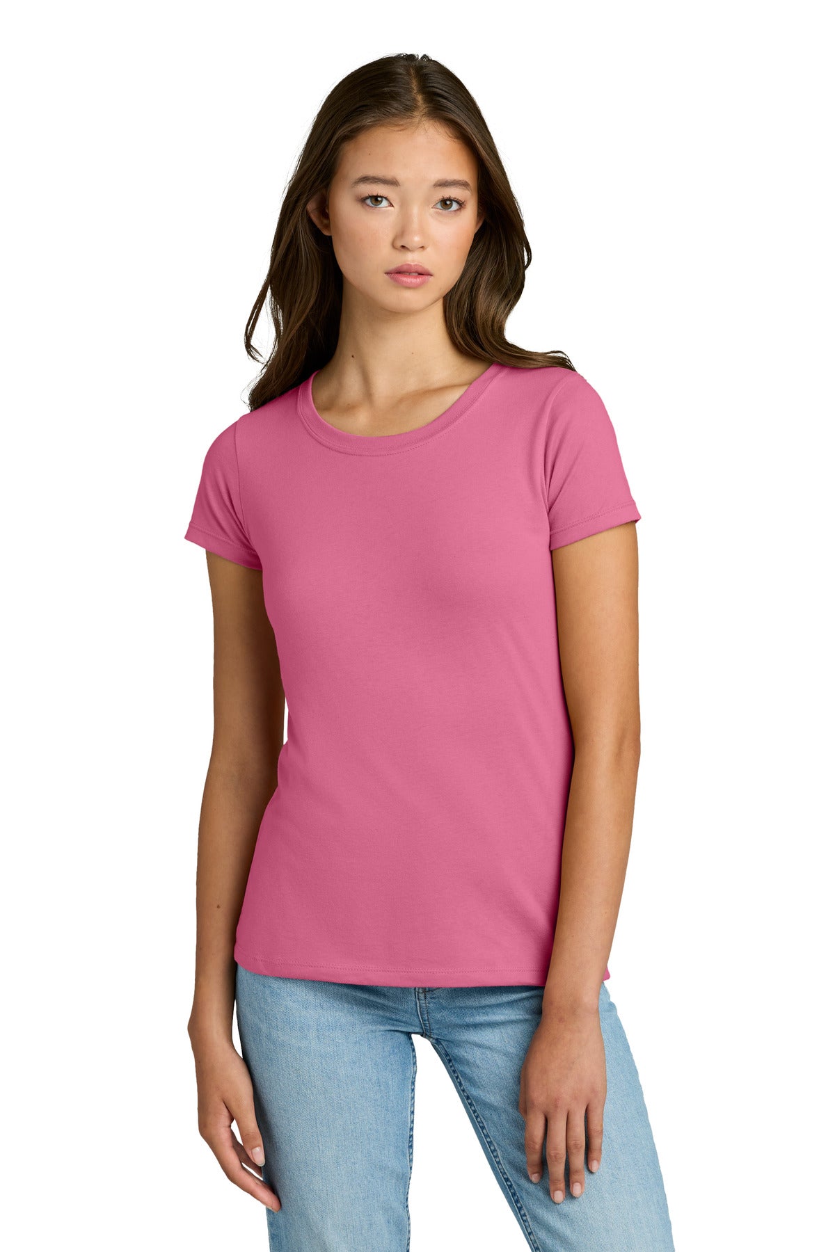 Custom Hot Pink Women's Ideal Tee NL1510, personalized by SanCanDo Swag in Argyle, TX