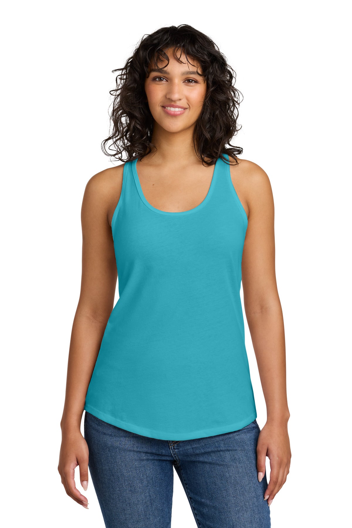 Custom Tahiti Blue Women's Ideal Racerback Tank NL1533, personalized by SanCanDo Swag in Argyle, TX