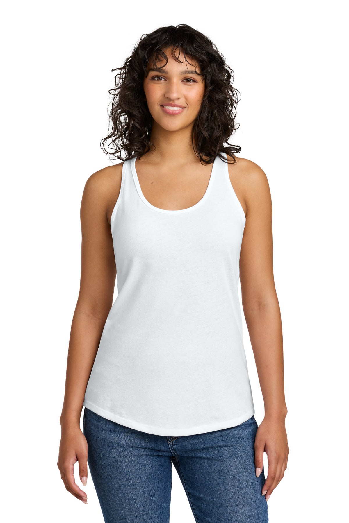 Custom White Women's Ideal Racerback Tank NL1533, personalized by SanCanDo Swag in Argyle, TX