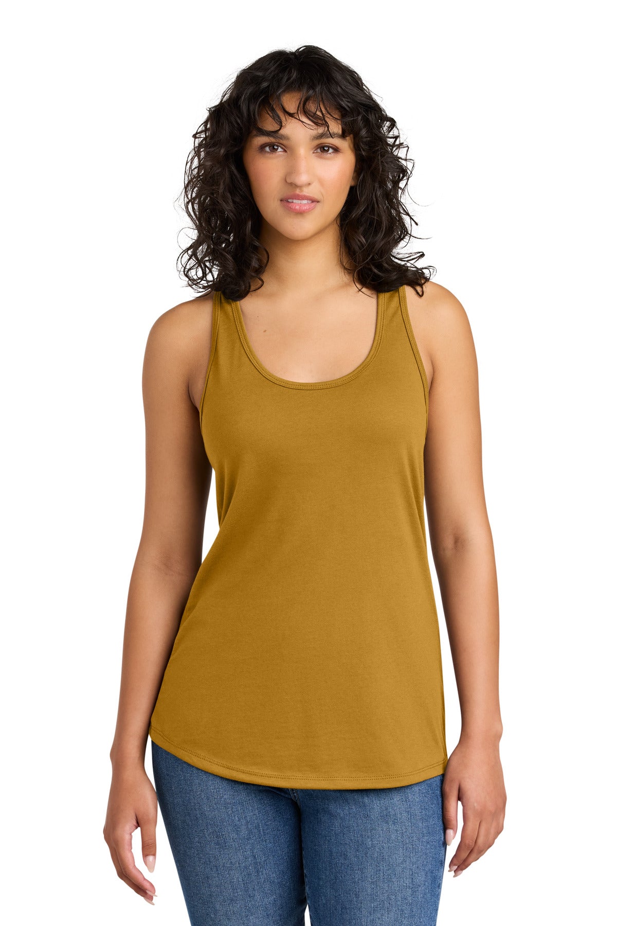 Custom Antique Gold Women's Ideal Racerback Tank NL1533, personalized by SanCanDo Swag in Argyle, TX