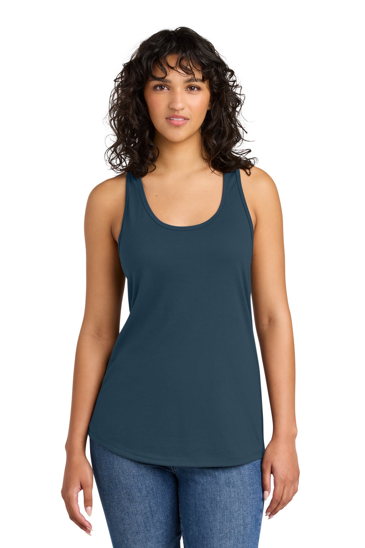 Custom Indigo Women's Ideal Racerback Tank NL1533, personalized by SanCanDo Swag in Argyle, TX
