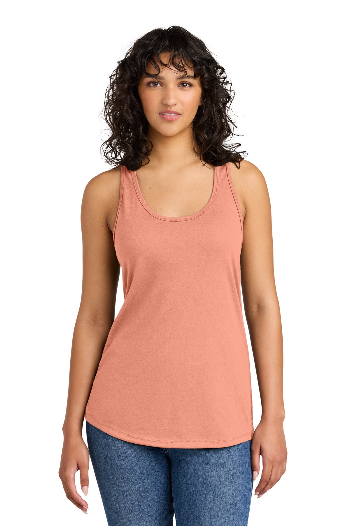 Custom Light Orange Women's Ideal Racerback Tank NL1533, personalized by SanCanDo Swag in Argyle, TX