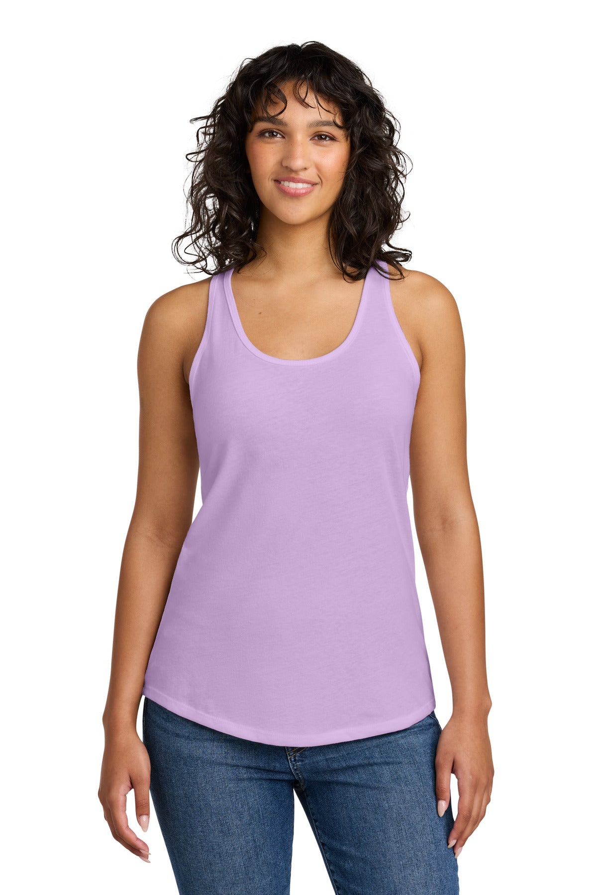 Custom Lilac Women's Ideal Racerback Tank NL1533, personalized by SanCanDo Swag in Argyle, TX