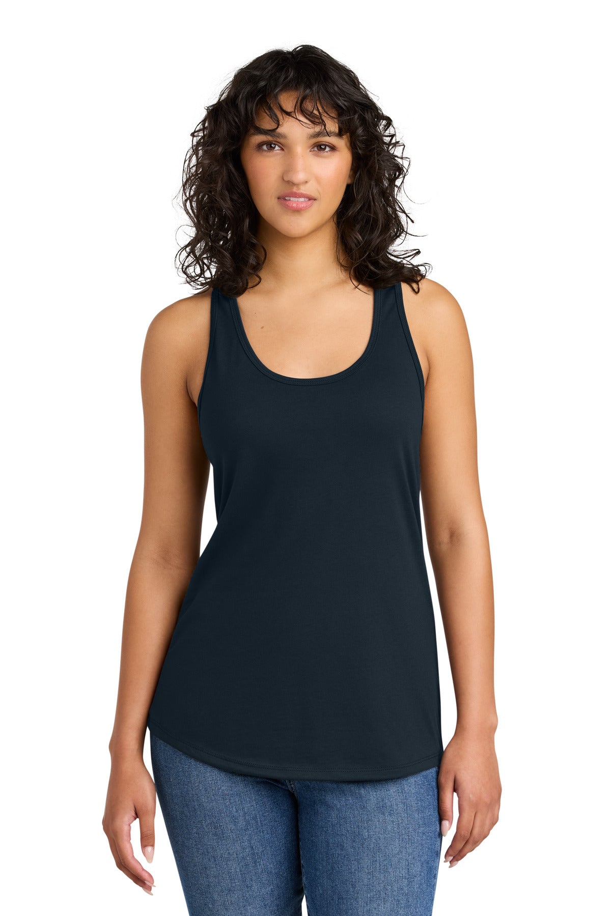 Custom Midnight Navy Women's Ideal Racerback Tank NL1533, personalized by SanCanDo Swag in Argyle, TX