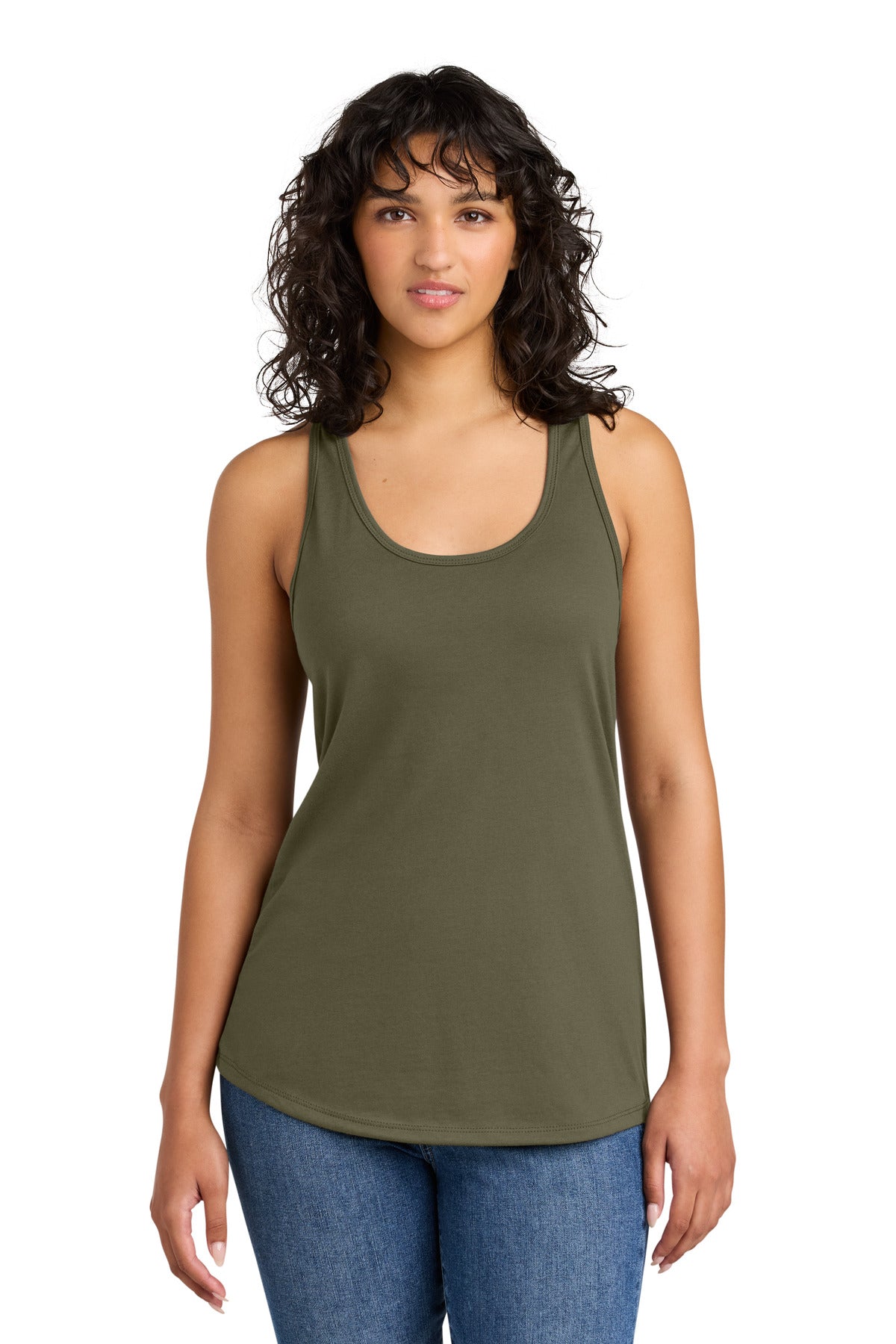 Custom Military Green Women's Ideal Racerback Tank NL1533, personalized by SanCanDo Swag in Argyle, TX