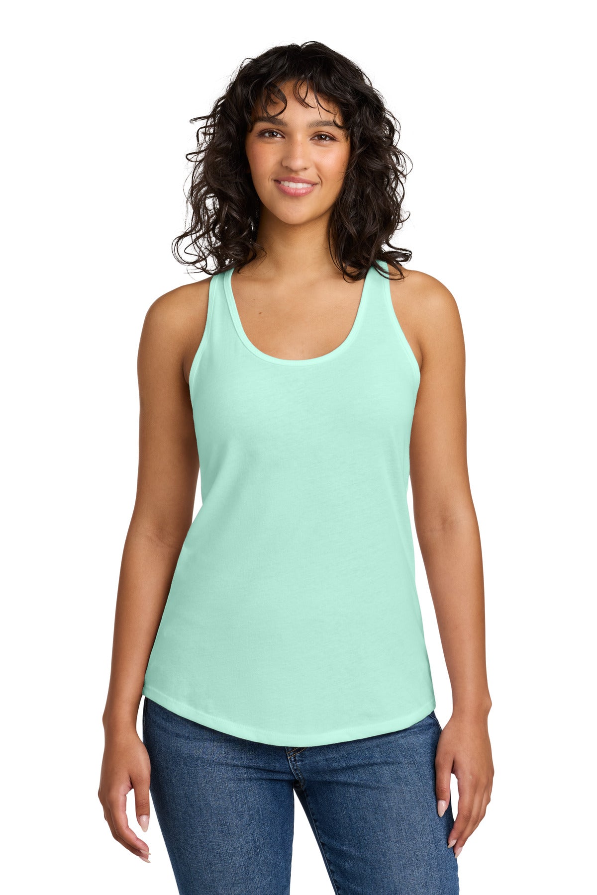 Custom Mint Women's Ideal Racerback Tank NL1533, personalized by SanCanDo Swag in Argyle, TX