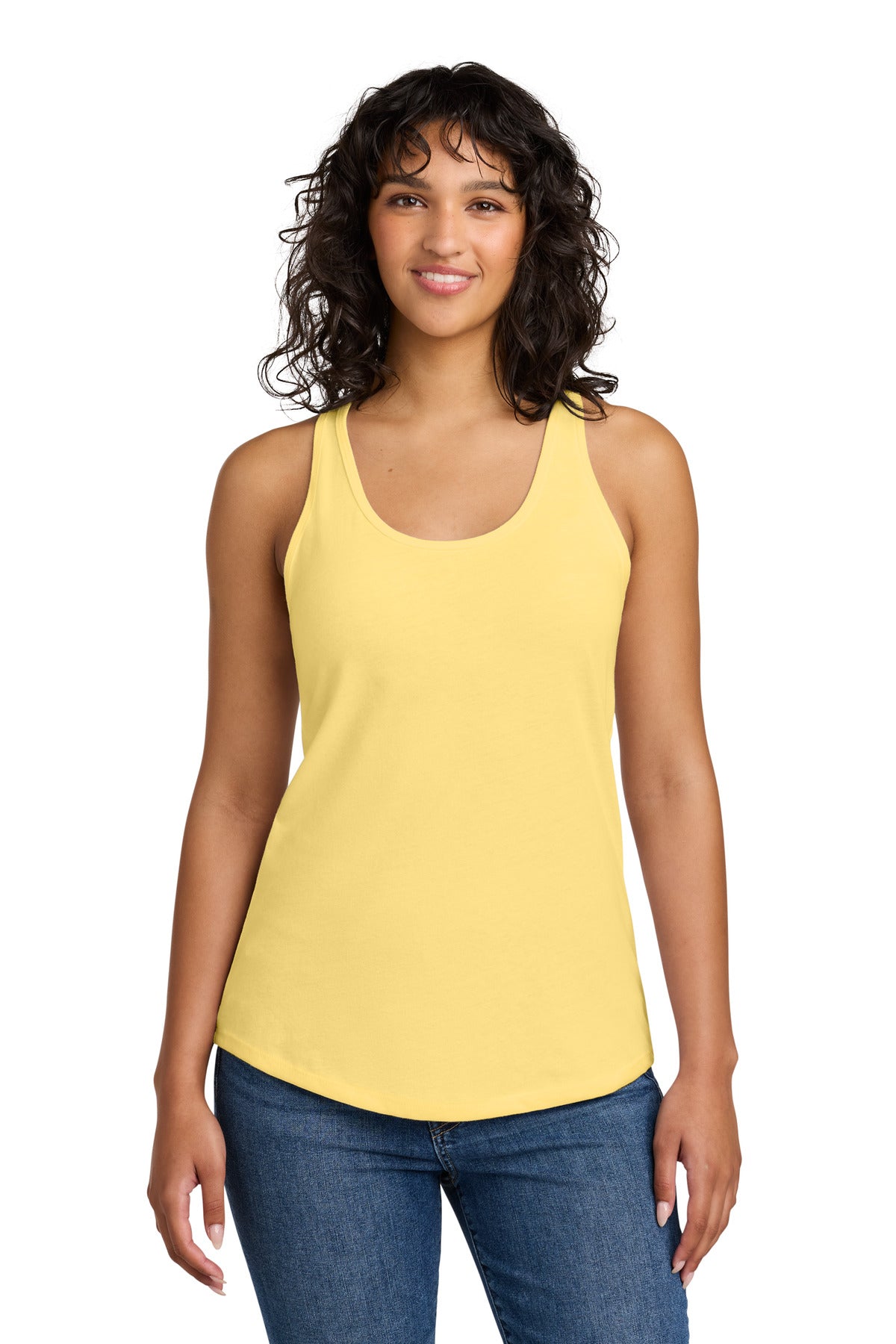 Custom Banana Cream Women's Ideal Racerback Tank NL1533, personalized by SanCanDo Swag in Argyle, TX