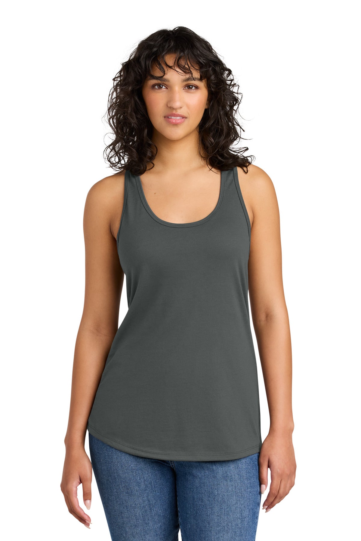Custom Dark Gray Women's Ideal Racerback Tank NL1533, personalized by SanCanDo Swag in Argyle, TX