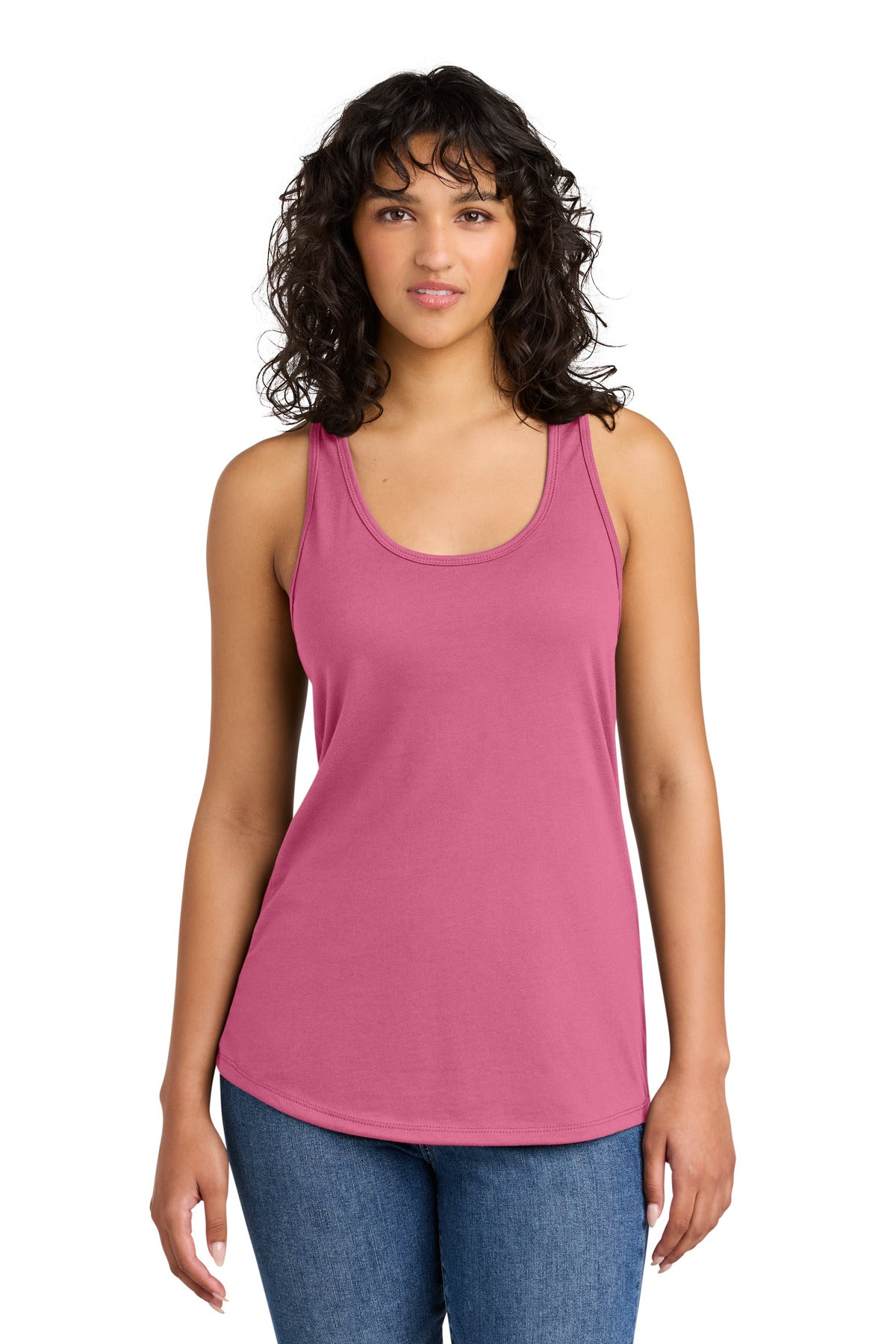 Custom Hot Pink Women's Ideal Racerback Tank NL1533, personalized by SanCanDo Swag in Argyle, TX