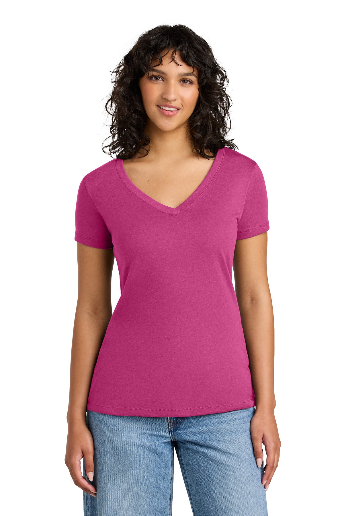 Custom Raspberry Women's Ideal V-Neck Tee NL1540, personalized by SanCanDo Swag in Argyle, TX