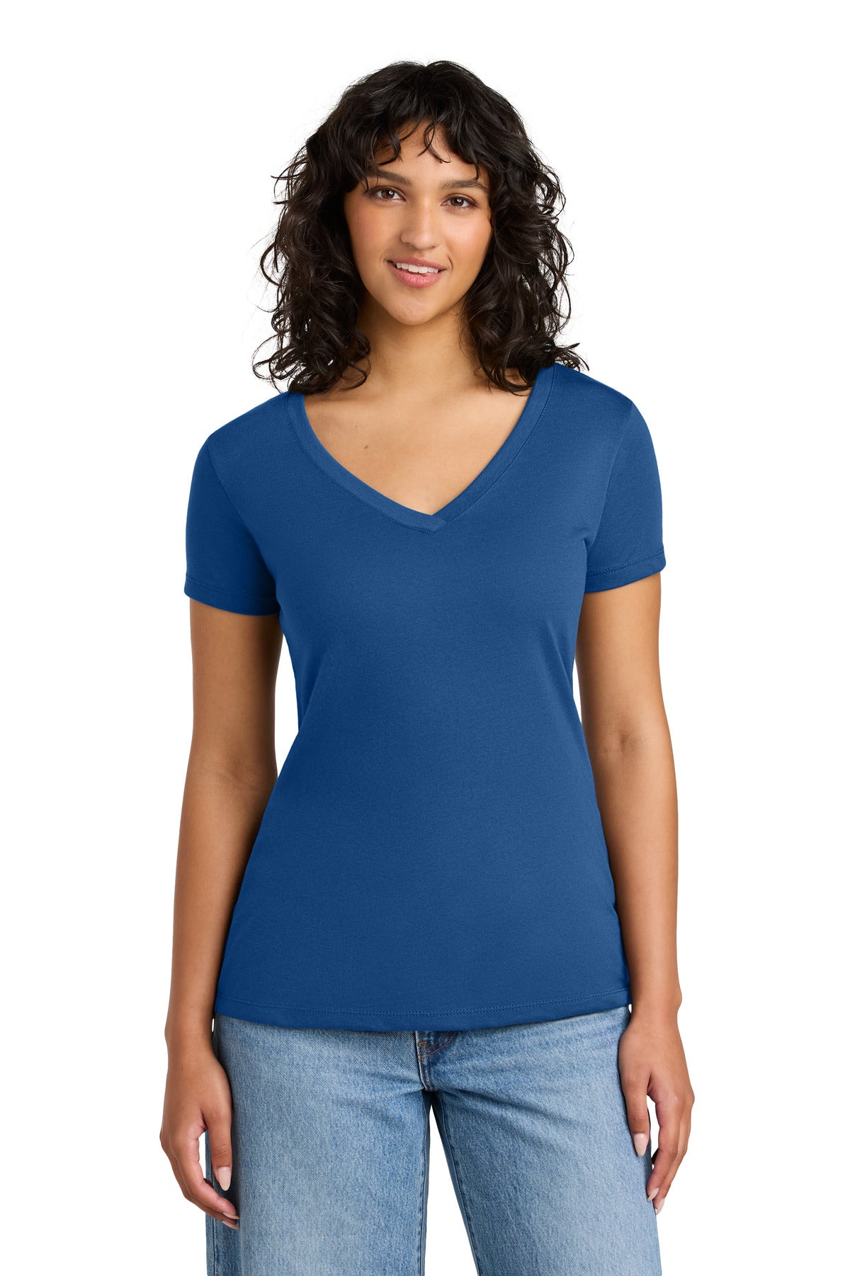 Custom Royal Women's Ideal V-Neck Tee NL1540, personalized by SanCanDo Swag in Argyle, TX