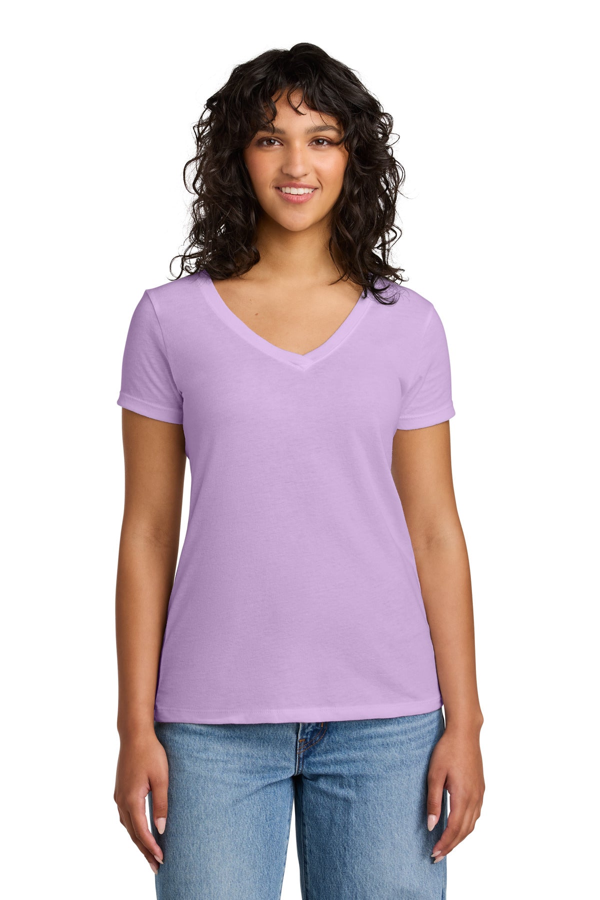 Custom Lilac Women's Ideal V-Neck Tee NL1540, personalized by SanCanDo Swag in Argyle, TX