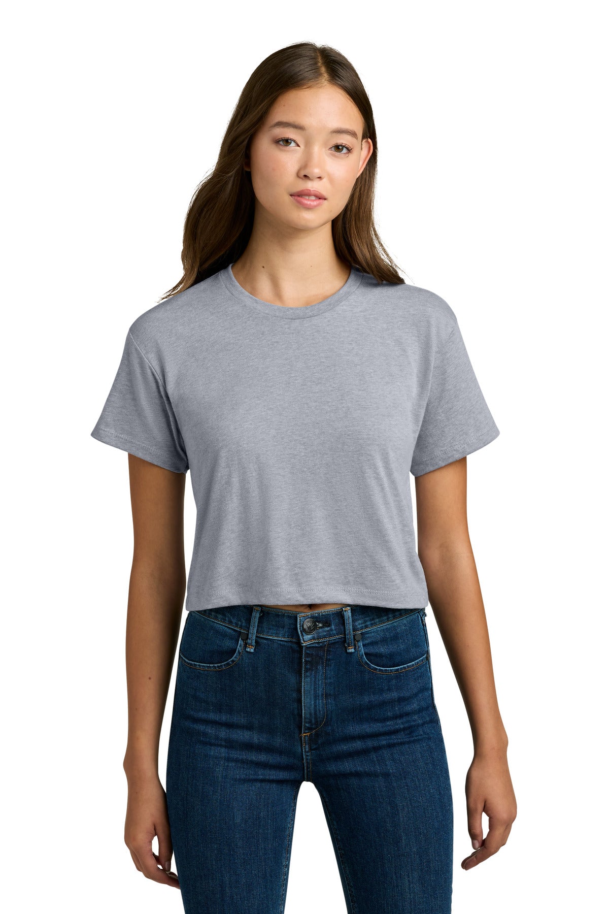 Custom Heather Gray Women's Ideal Crop Top NL1580, personalized by SanCanDo Swag in Argyle, TX