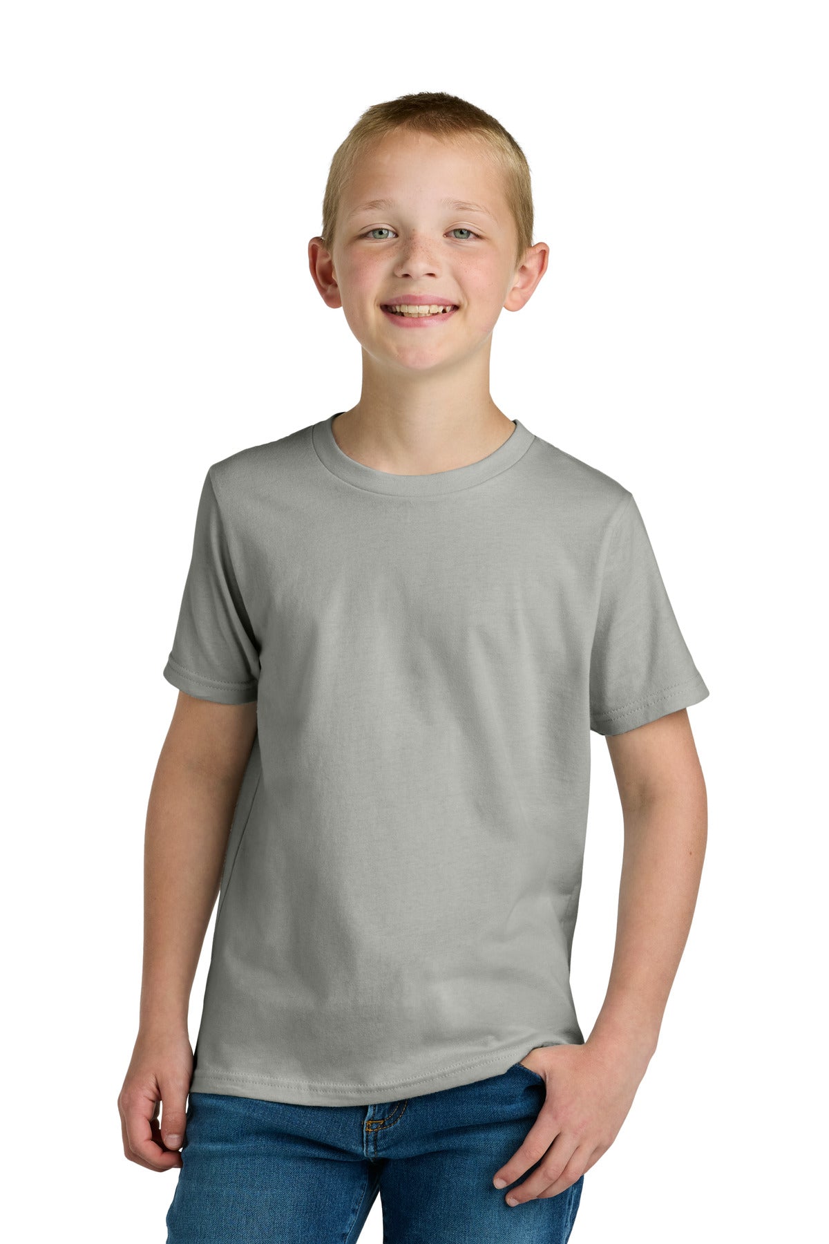 Custom Light Gray Youth Cotton Tee NL3310, personalized by SanCanDo Swag in Argyle, TX