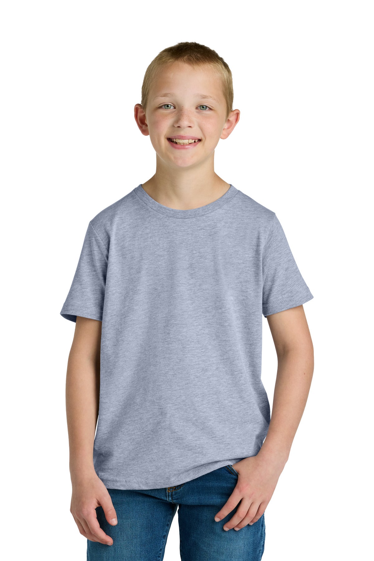 Custom Heather Gray Youth Cotton Tee NL3310, personalized by SanCanDo Swag in Argyle, TX