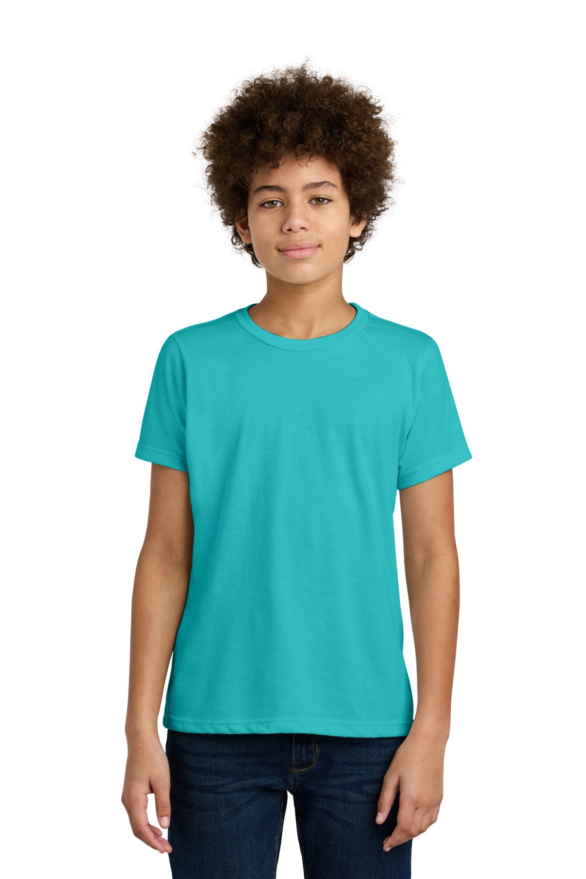 Custom Tahiti Blue Youth CVC Tee NL3312, personalized by SanCanDo Swag in Argyle, TX