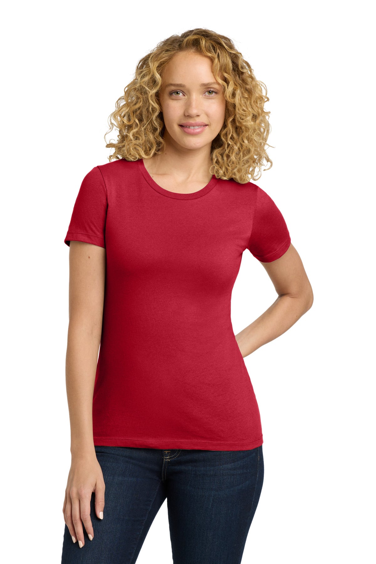 Custom Red Women's Cotton Tee NL3900, personalized by SanCanDo Swag in Argyle, TX