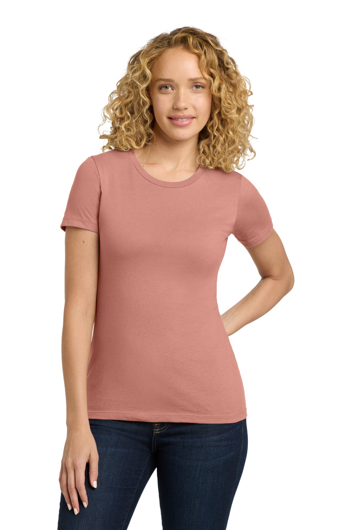 Custom Desert Pink Women's Cotton Tee NL3900, personalized by SanCanDo Swag in Argyle, TX