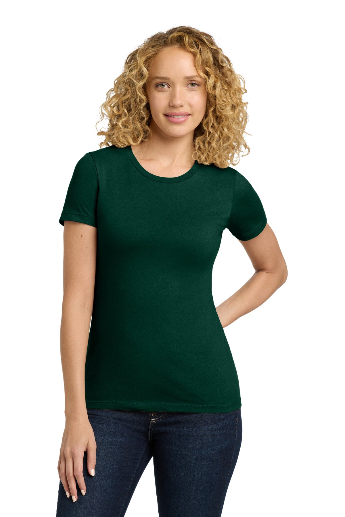 Custom Forest Green Women's Cotton Tee NL3900, personalized by SanCanDo Swag in Argyle, TX