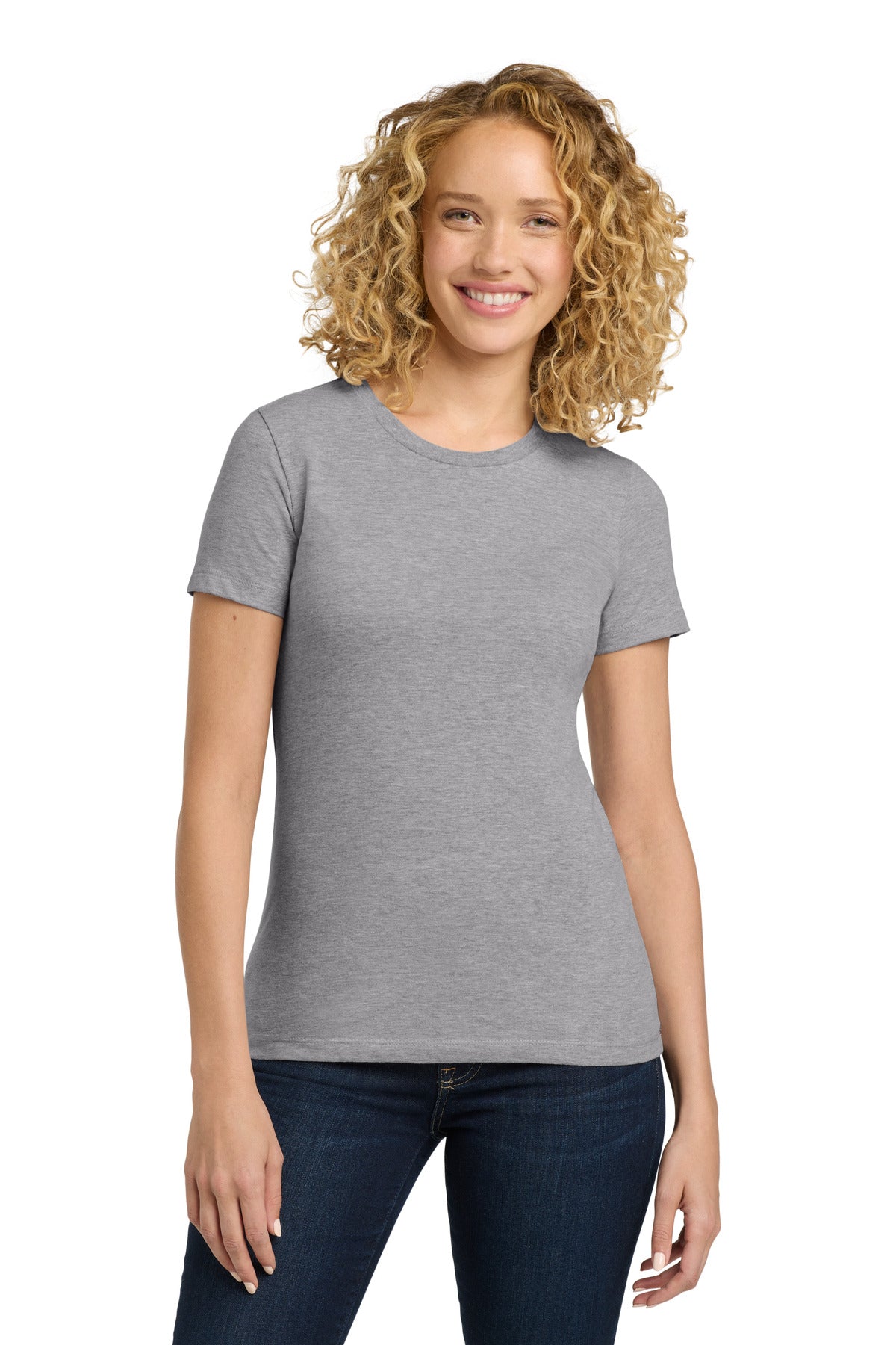Custom Heather Gray Women's Cotton Tee NL3900, personalized by SanCanDo Swag in Argyle, TX