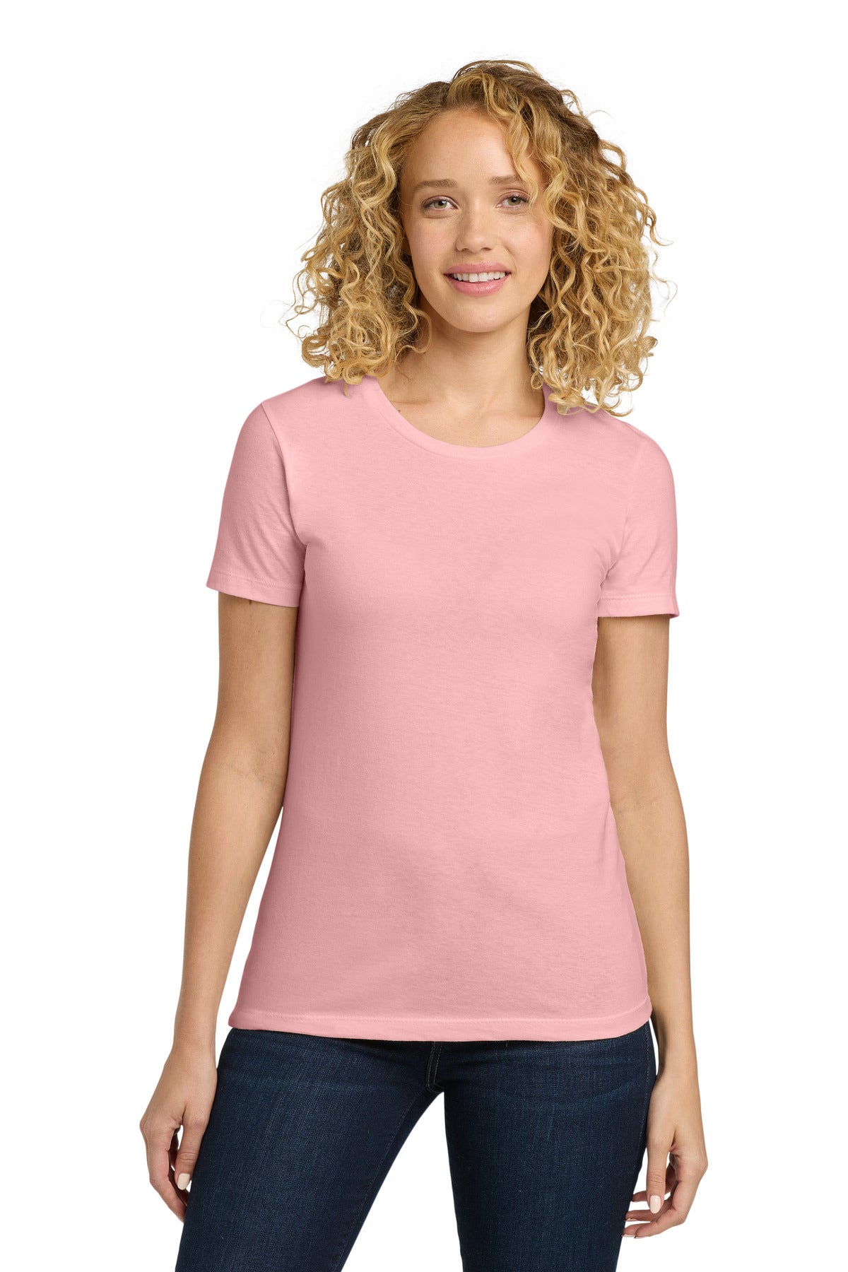 Custom Light Pink Women's Cotton Tee NL3900, personalized by SanCanDo Swag in Argyle, TX