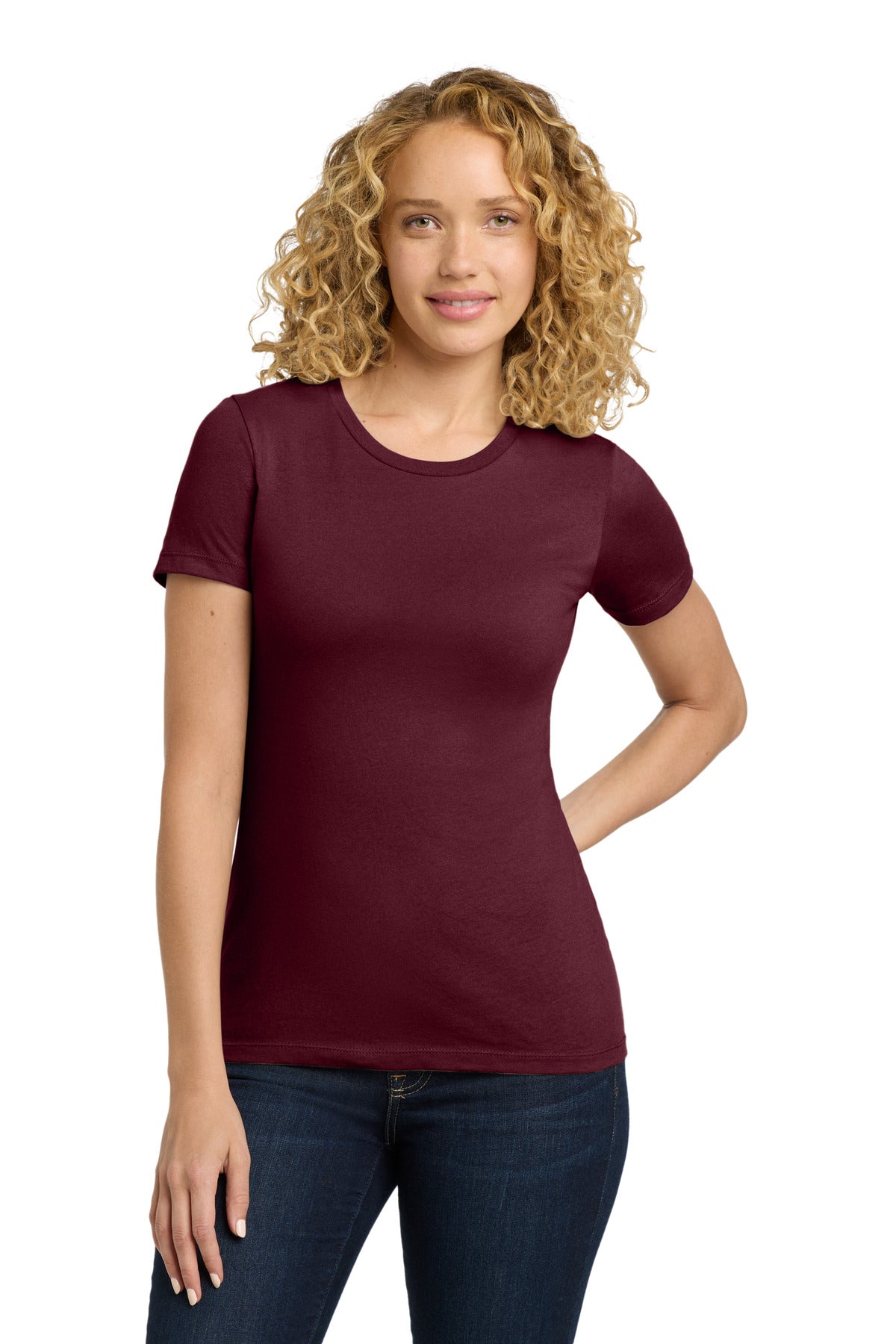 Custom Maroon Women's Cotton Tee NL3900, personalized by SanCanDo Swag in Argyle, TX