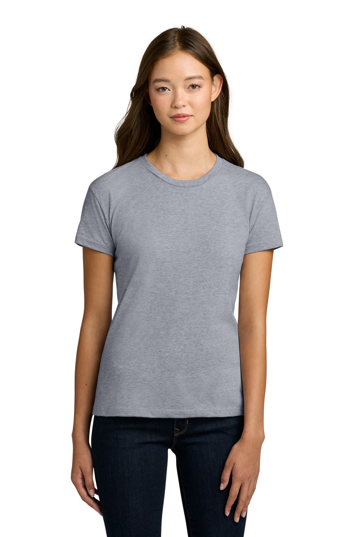 Custom Heather Gray Women's Cotton Relaxed Tee NL3910, personalized by SanCanDo Swag in Argyle, TX