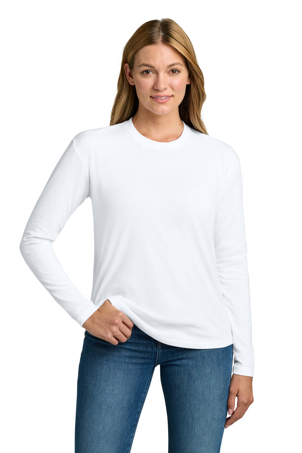 Custom White Women's Cotton Relaxed Long Sleeve Tee NL3911, personalized by SanCanDo Swag in Argyle, TX