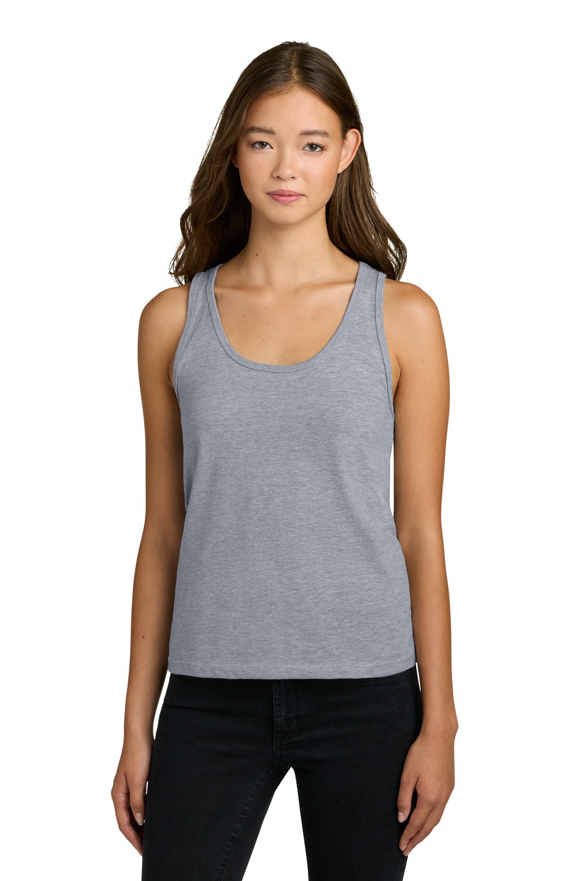 Custom Heather Gray Women's Cotton Tank NL3933, personalized by SanCanDo Swag in Argyle, TX