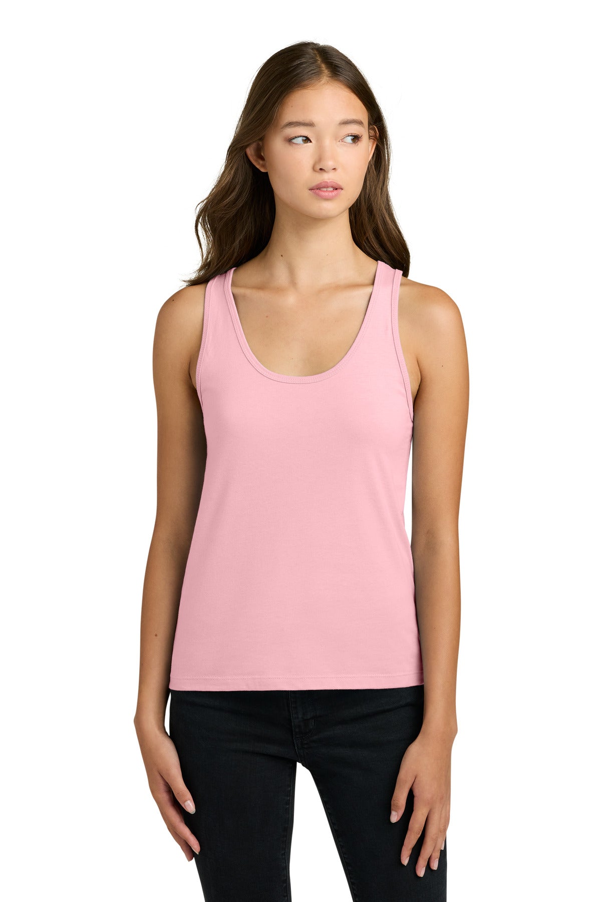 Custom Light Pink Women's Cotton Tank NL3933, personalized by SanCanDo Swag in Argyle, TX