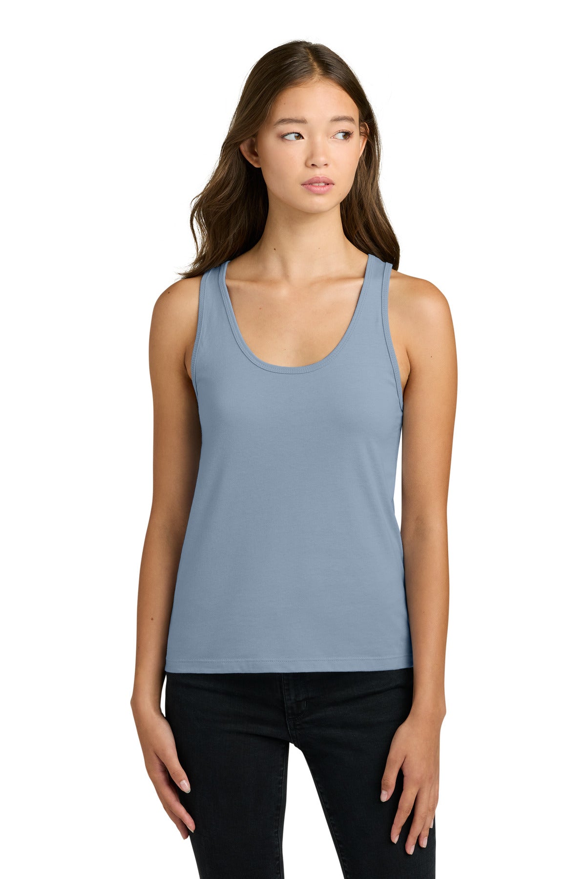 Custom Stonewash Denim Women's Cotton Tank NL3933, personalized by SanCanDo Swag in Argyle, TX