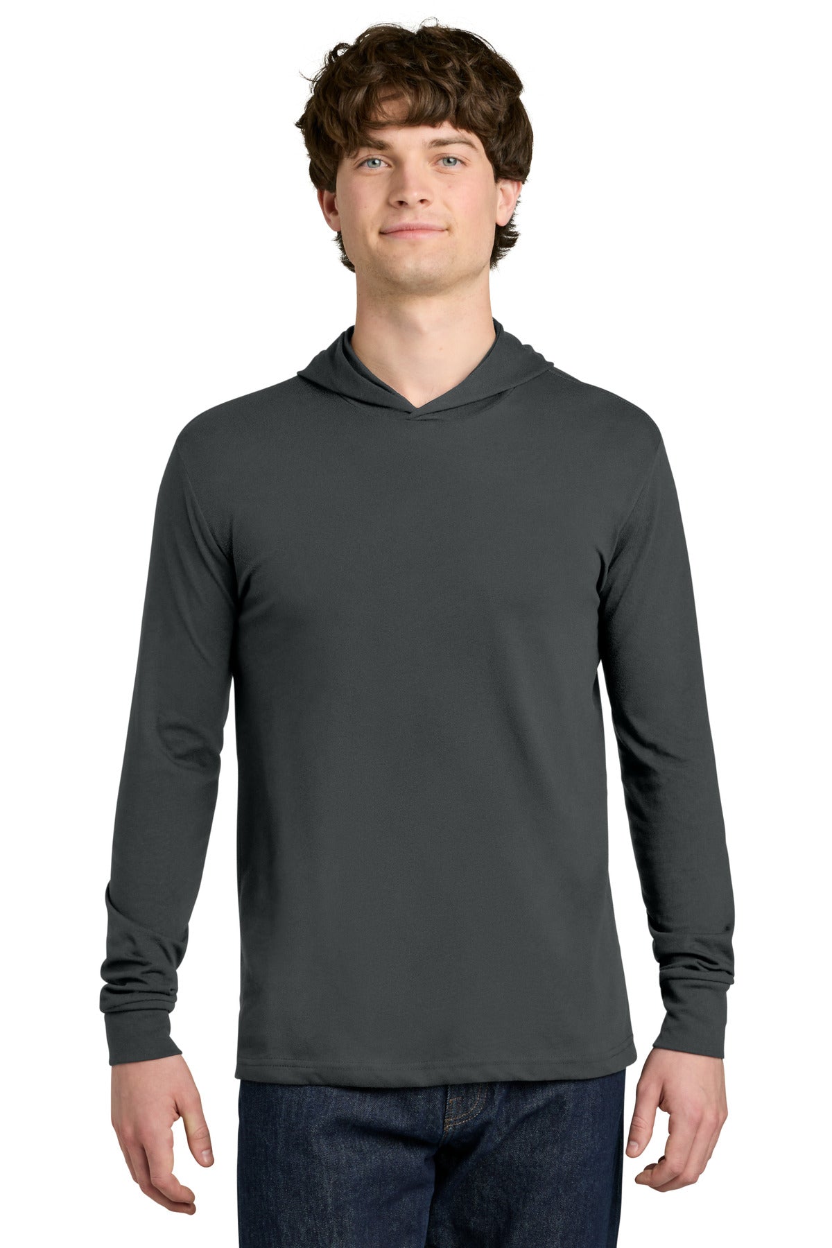 Custom Charcoal CVC Long Sleeve Hoodie NL6221, personalized by SanCanDo Swag in Argyle, TX