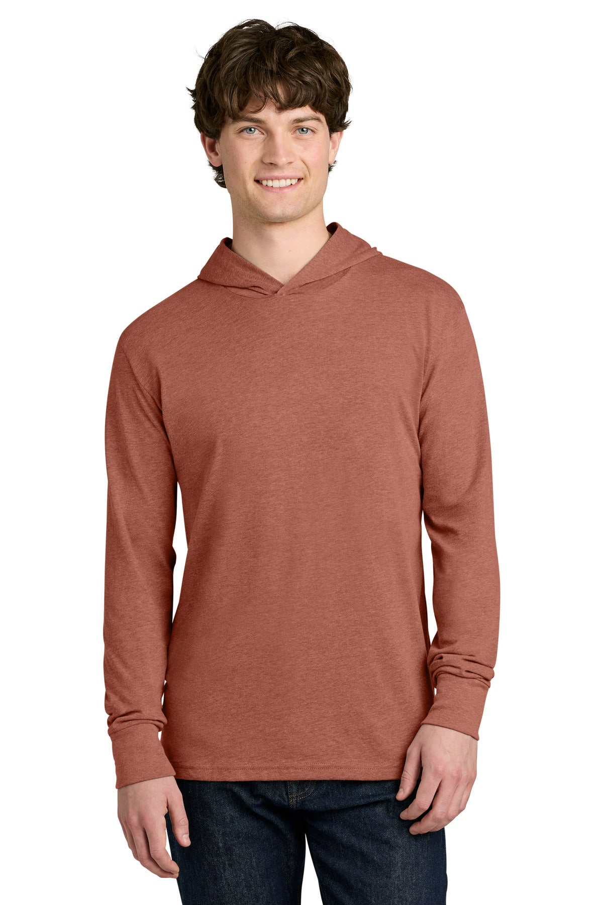 Custom Heather Redwood CVC Long Sleeve Hoodie NL6221, personalized by SanCanDo Swag in Argyle, TX