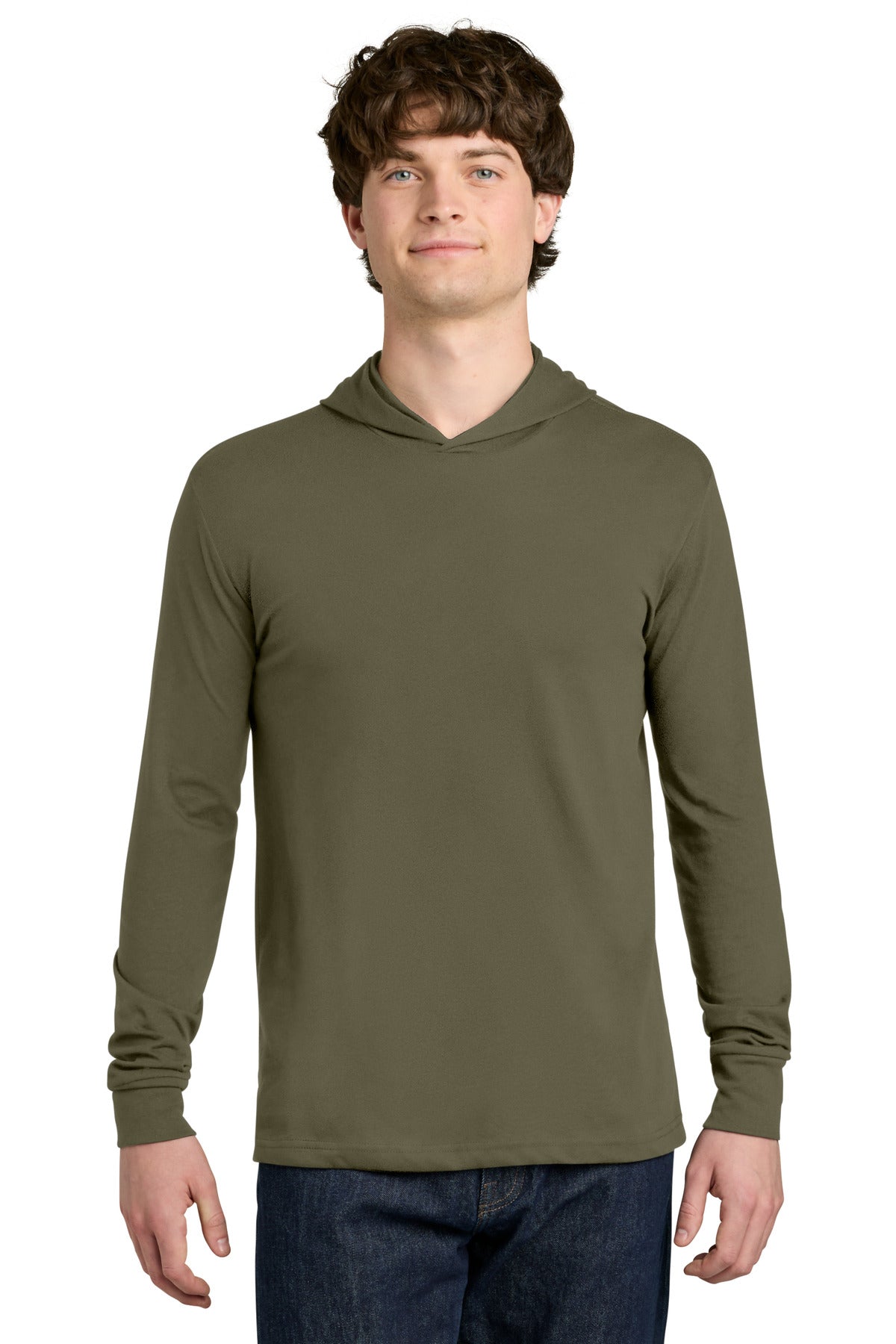 Custom Military Green CVC Long Sleeve Hoodie NL6221, personalized by SanCanDo Swag in Argyle, TX