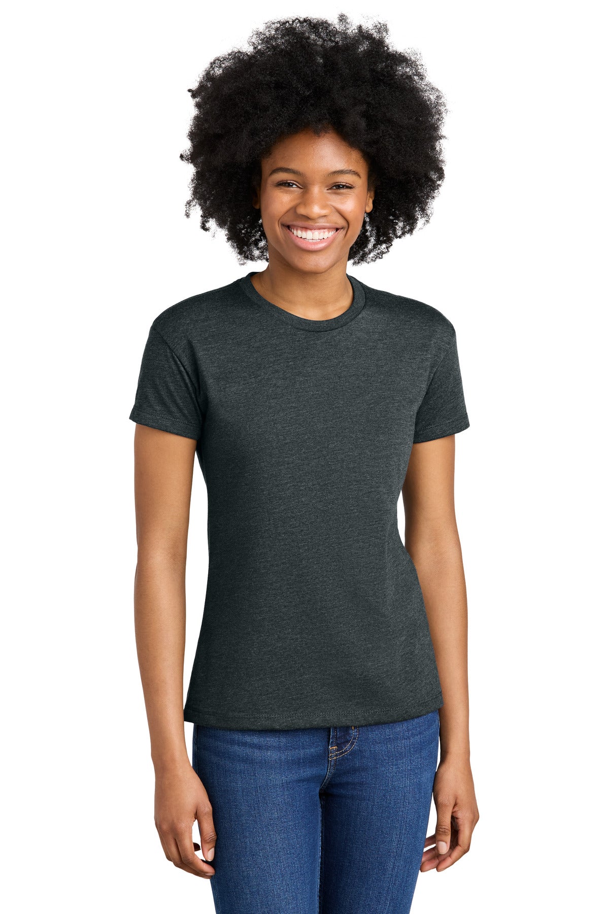 Custom Charcoal Women's CVC Relaxed Tee NL6600, personalized by SanCanDo Swag in Argyle, TX