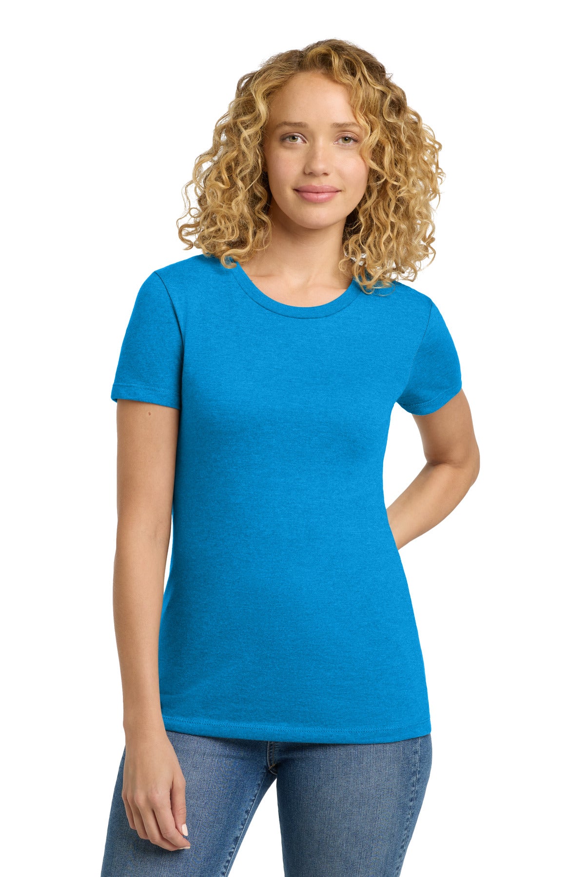 Custom Turquoise Women's CVC Tee NL6610, personalized by SanCanDo Swag in Argyle, TX