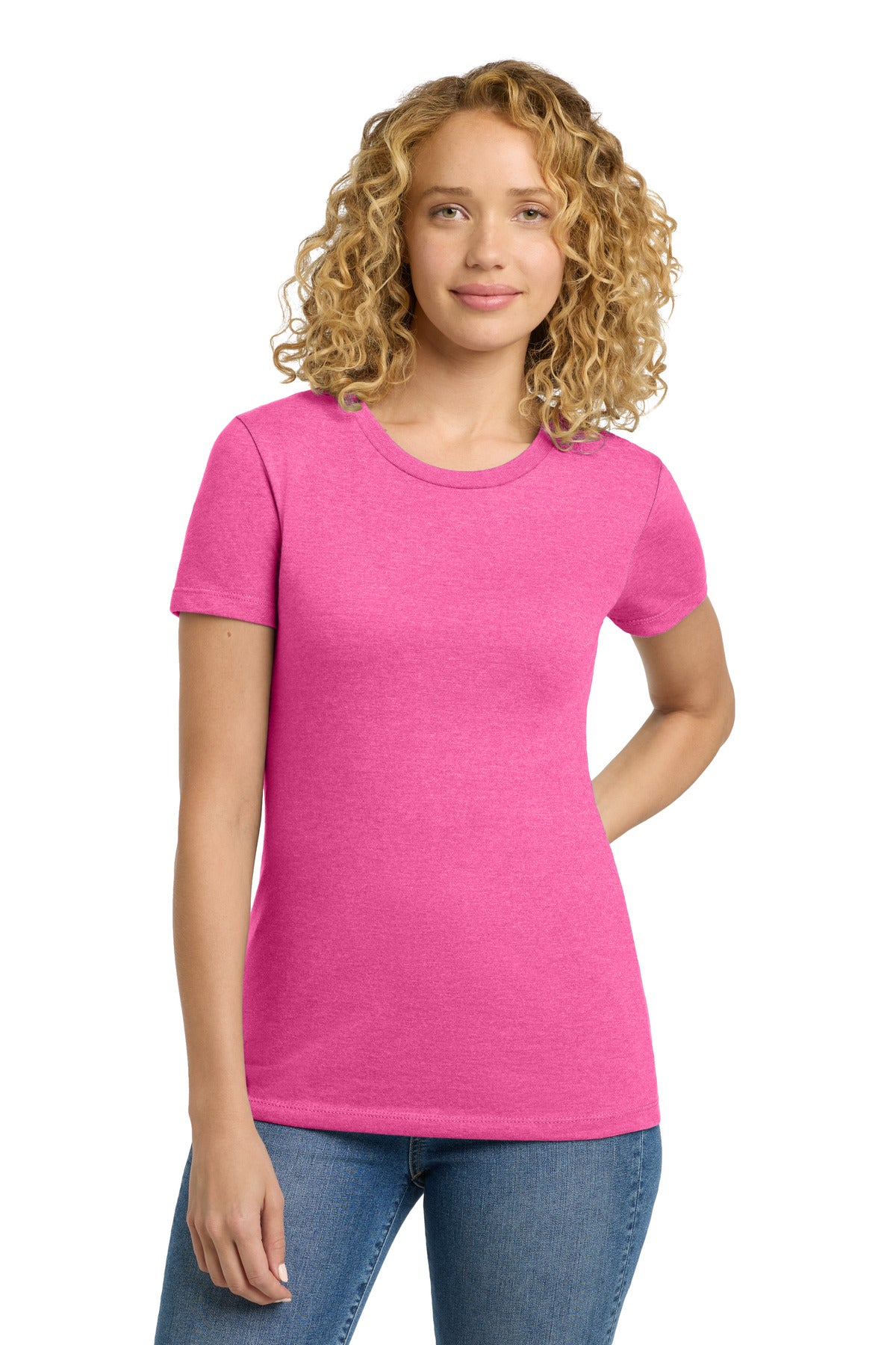 Custom Hot Pink Women's CVC Tee NL6610, personalized by SanCanDo Swag in Argyle, TX