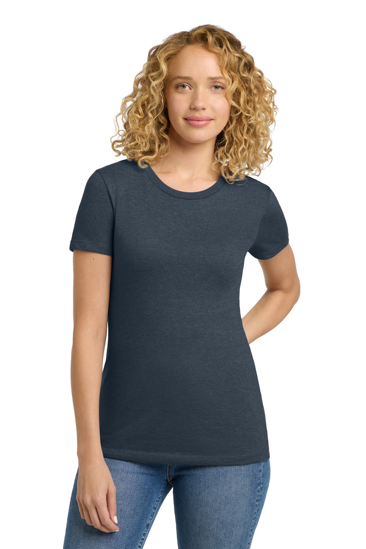 Custom Indigo Women's CVC Tee NL6610, personalized by SanCanDo Swag in Argyle, TX