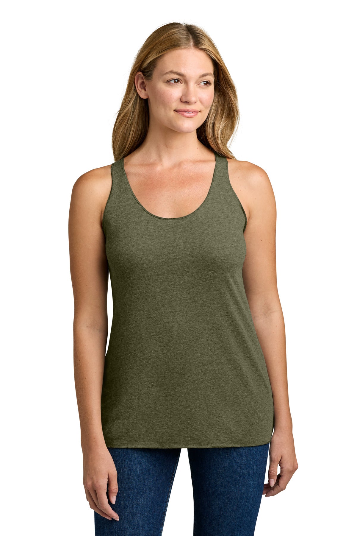 Custom Military Green Women's Tri-Blend Racerback Tank NL6733, personalized by SanCanDo Swag in Argyle, TX
