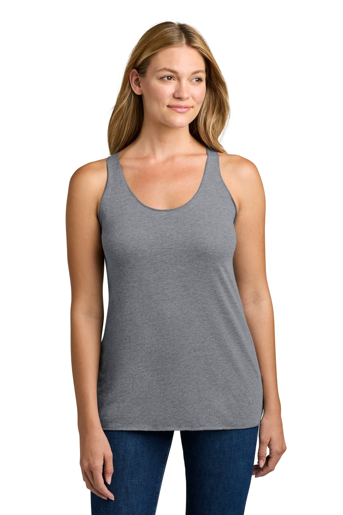 Custom Premium Heather Women's Tri-Blend Racerback Tank NL6733, personalized by SanCanDo Swag in Argyle, TX
