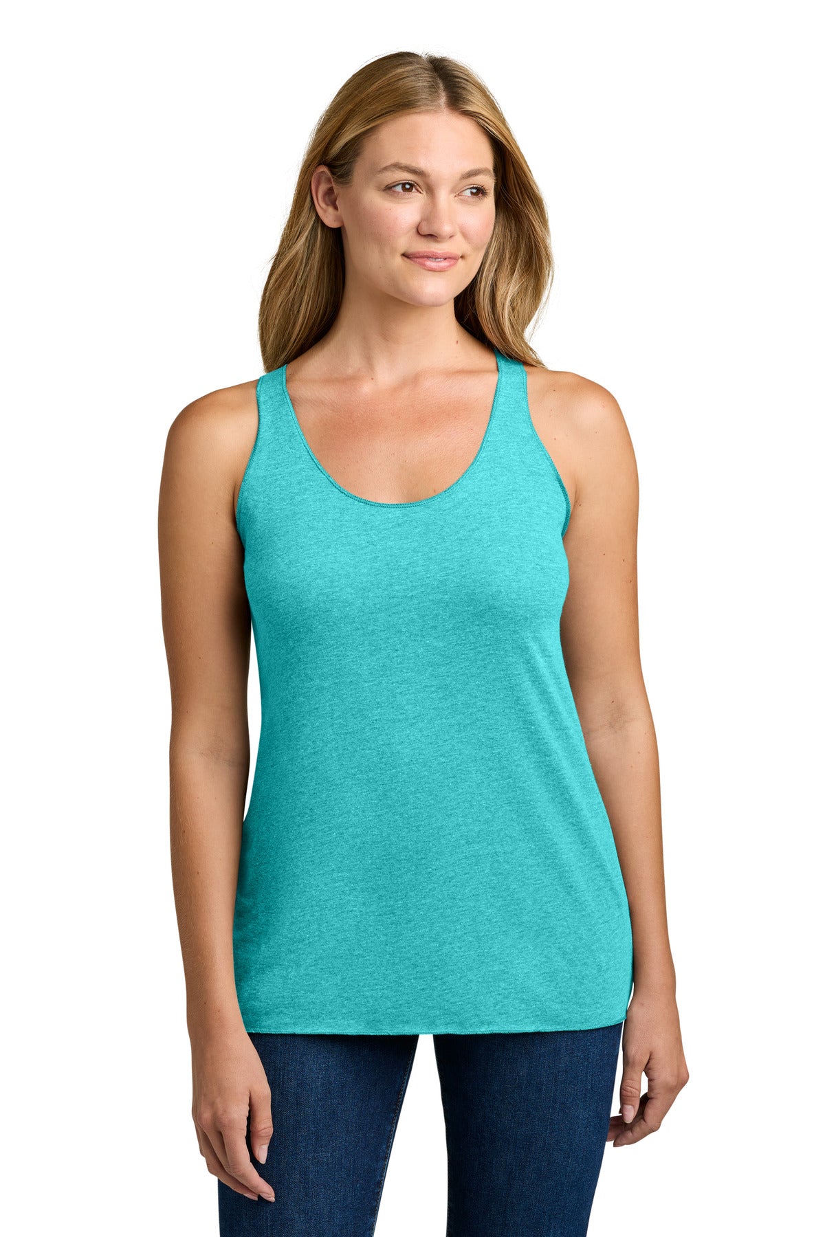 Custom Tahiti Blue Women's Tri-Blend Racerback Tank NL6733, personalized by SanCanDo Swag in Argyle, TX