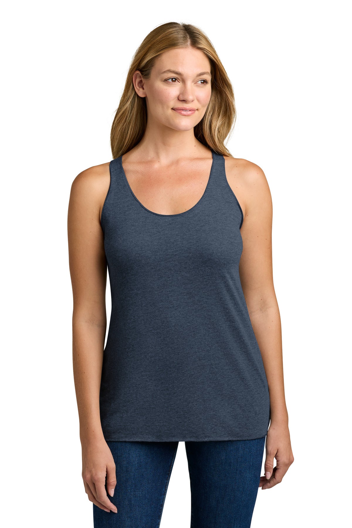 Custom Vintage Navy Women's Tri-Blend Racerback Tank NL6733, personalized by SanCanDo Swag in Argyle, TX