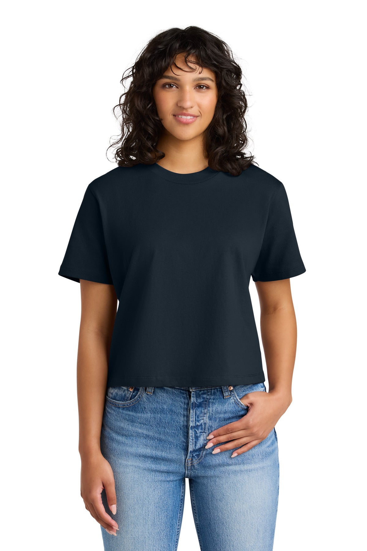 Custom Midnight Navy Women's Heavyweight Boxy Tee NL7610, personalized by SanCanDo Swag in Argyle, TX