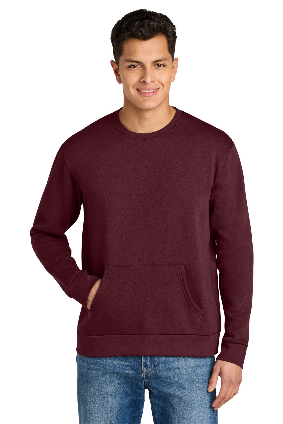 Custom Maroon Santa Barbara Pocket Sweatshirt NL9001, personalized by SanCanDo Swag in Argyle, TX